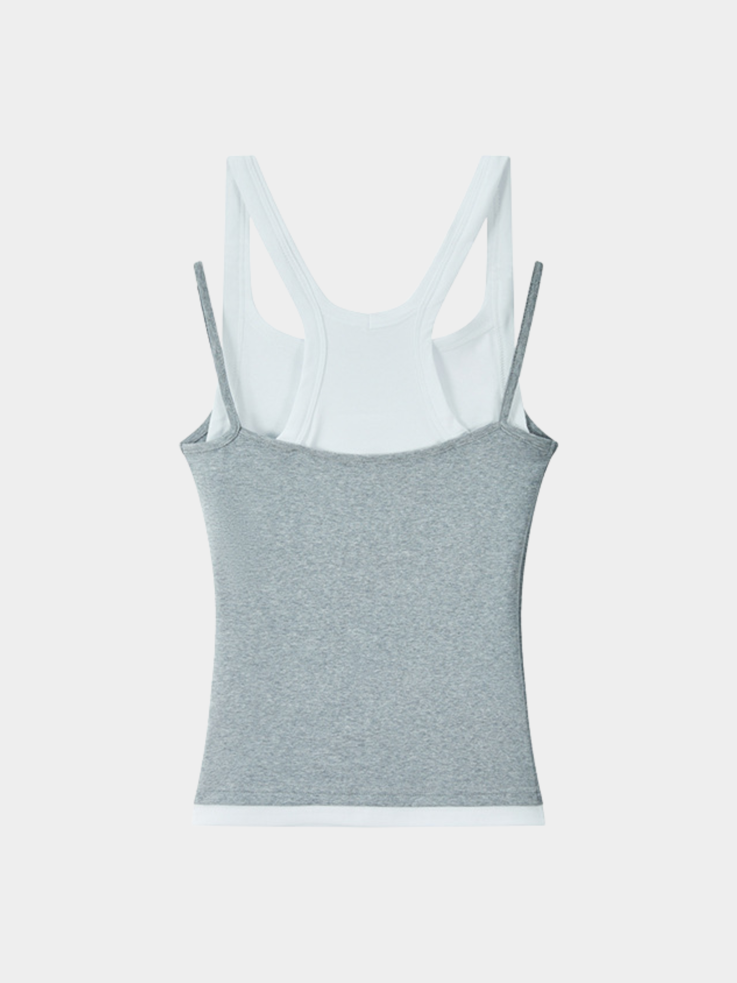 Caveveil - Women's Faux Two-Piece Ribbed Tank Top