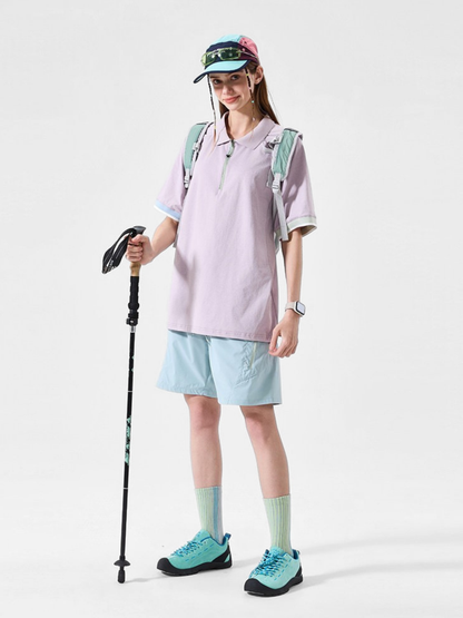 ChillFlask - Unisex Antibacterial Quick-Dry Half-Zip Polo T-Shirt