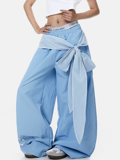 WarmSack - Women's Lace-Up Layered Curved Parachute Pants