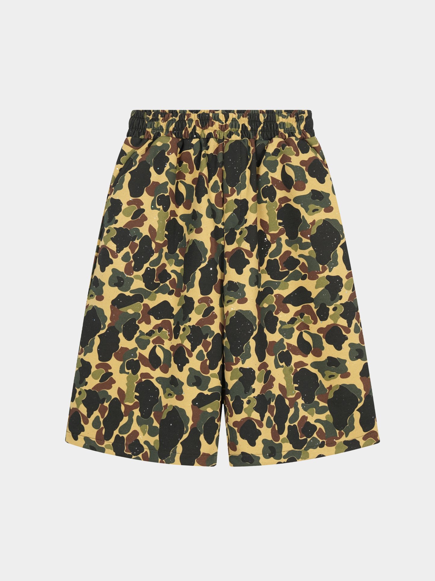 Underflow - Women's Camouflage Elastic Waist Wide-Leg Cropped Pants