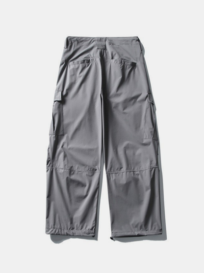 FoxSight - Unisex Lace-Up Layered Pink Curved Parachute Pants