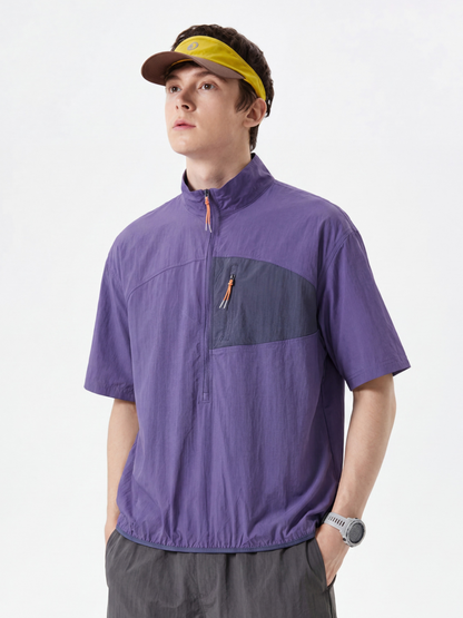 IronRidge - Unisex UPF50+ Lightweight Half-Zip Stand Collar Quick-Dry T-Shirt