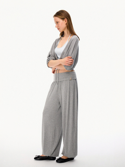 SilkTouch - Women's Contrast Balloon Sleeve Cropped Knit Set