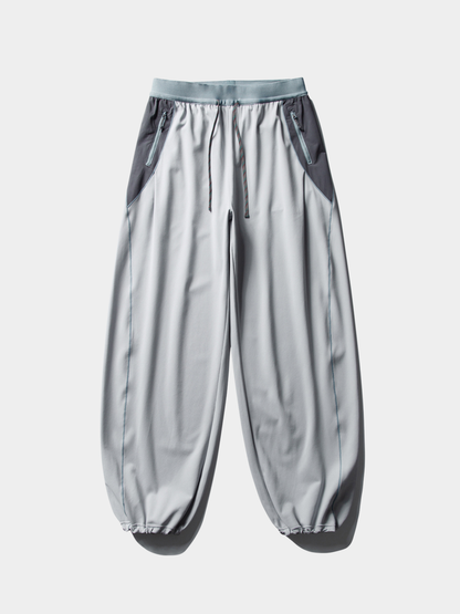 RunFlow - Unisex Contrast Stitch Lightweight Quick-Dry Paratrooper Pants