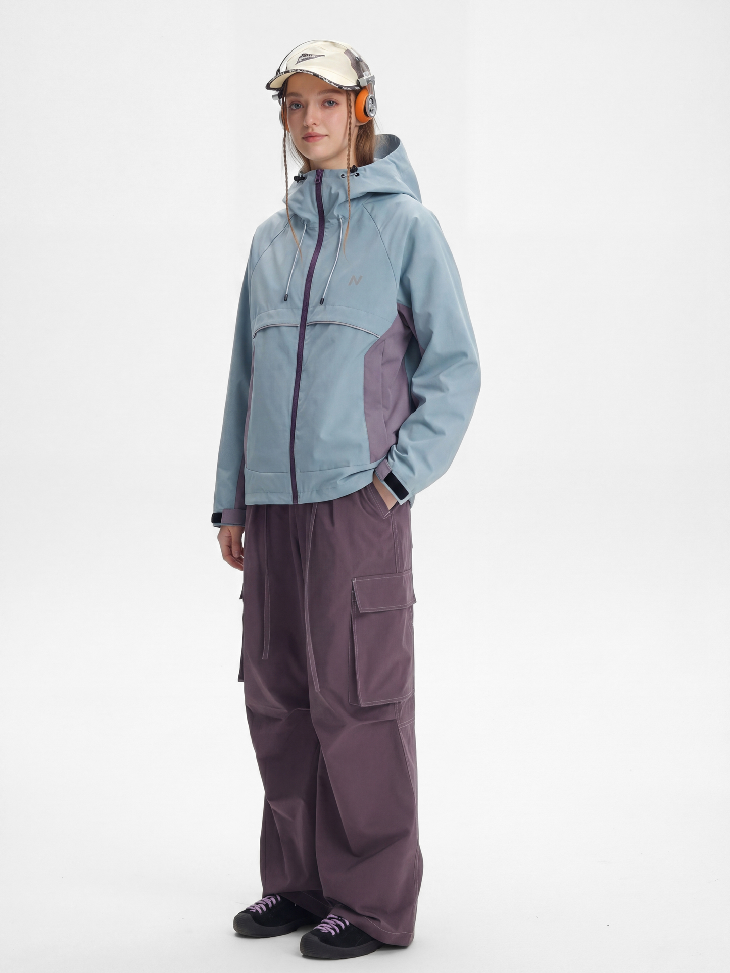 AlpineClimb - Women's Water-Repellent Cropped Hooded Shell Jacket