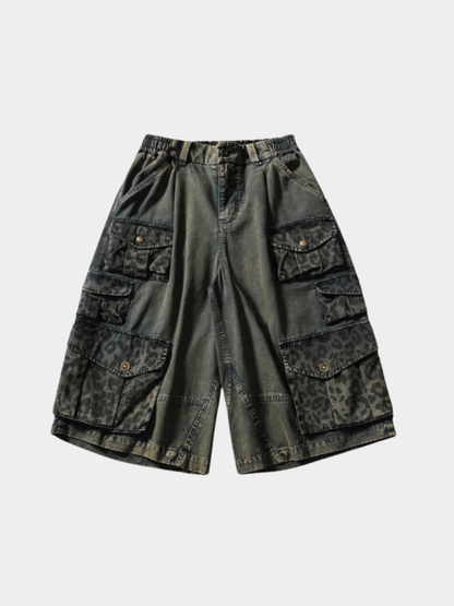 CampStick - Unisex Washed Solid Utility Cropped Pants
