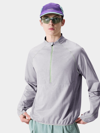 Snappy - Unisex Moisture-Wicking Quick-Dry Half-Zip Long Sleeve T-Shirt