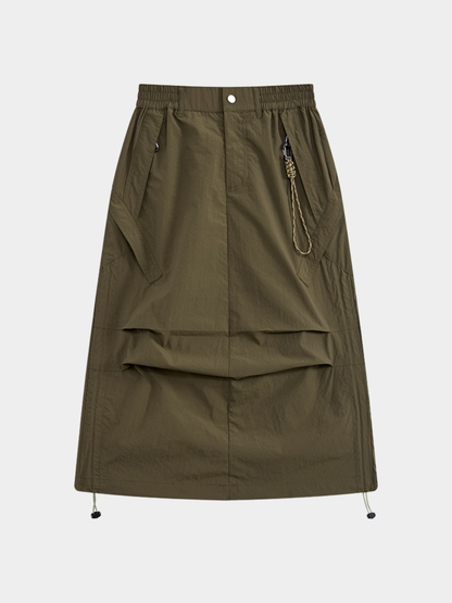 MontView - Women's Quick-Dry Drawstring Utility Midi Skirt