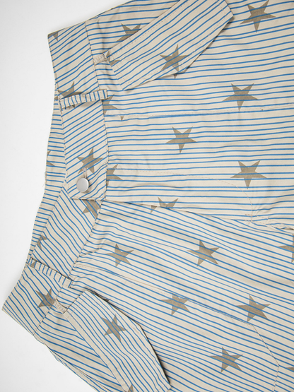 Ashflow - Women's Striped Star Print Cargo Pants