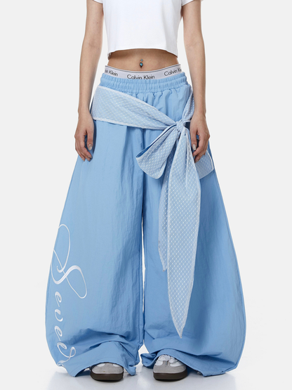 WarmSack - Women's Lace-Up Layered Curved Parachute Pants